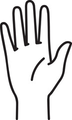 Obraz premium Minimalist black outline of human hand palm for palmistry and hand safety concept vector illustration EPS file