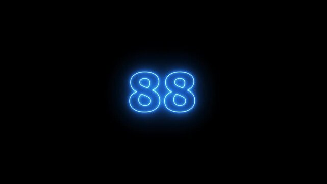 Glowing neon countdown timer animation. 0 to 100 seconds countdown on dark background.