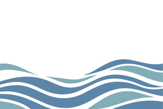 Abstract blue ocean waves background: elegant flowing water line art for coastal and nautical design