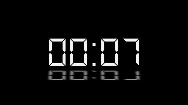 12 to 0 second modern digital countdown timer animation, 12 seconds simple countdown timer a black background. 4k video.