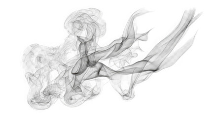 A mesmerizing cloud of smoke swirling in the air on transparent background