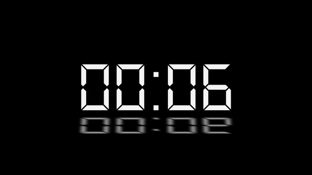 11 to 0 second modern digital countdown timer animation, 11 seconds simple countdown timer a black background. 4k video.