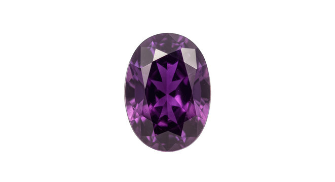 Easter day purple amethyst gemstone isolated on transparent background
