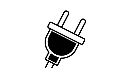 Obraz premium A simple black two-prong electrical plug connected to a wire