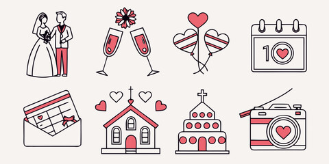 Celebrating love and unity with diverse symbols and icons Vector