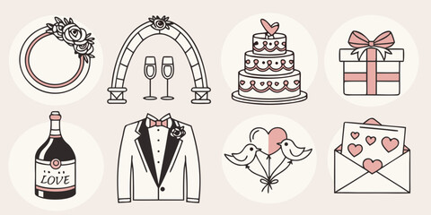 Assorted vintage items including a camera, a typewriter, and a telephone Vector