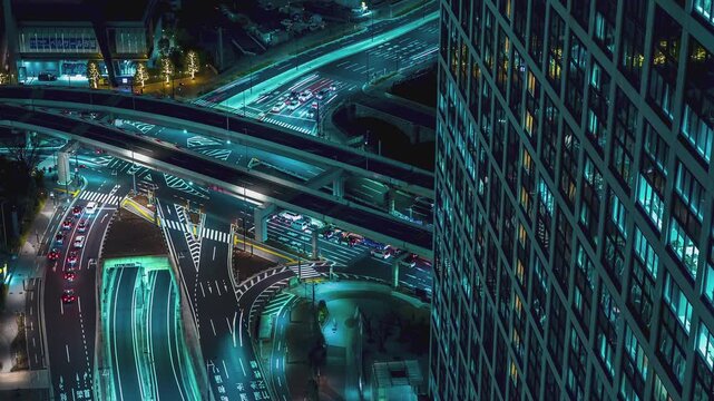 Tokyo Night Traffic Time-lapse Urban City Motion