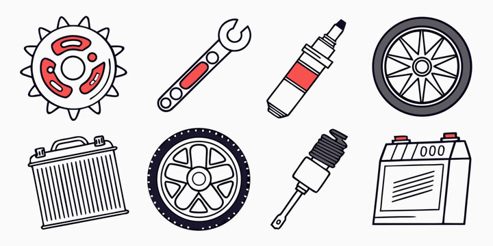 Assorted medical and laboratory equipment icons on a white background Vector