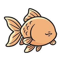 Cute Goldfish Cartoon Character Illustration