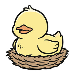 Cute Duck Cartoon Character Illustration