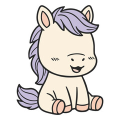 Cute Horse Cartoon Character Illustration