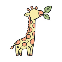 Cute Giraffe Cartoon Character Illustration