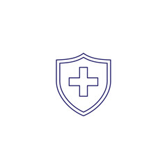 Fototapeta premium Medical Shield with Cross Icon for Health Protection and Safety