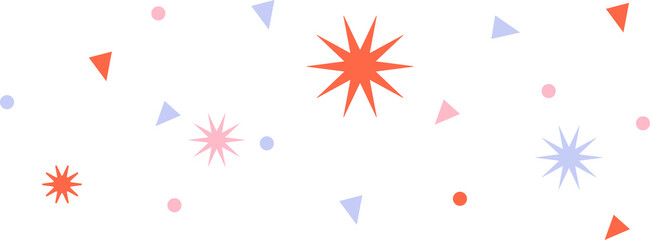 Colorful Geometric Shapes and Starburst Background