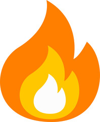 Stylized Flame Icon in Orange and Yellow Layers flat icon design