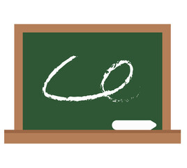 Green Chalkboard with White Chalk Illustration flat design icon