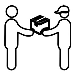 receiving package from delivery man