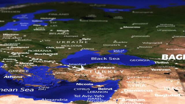 Flight From Amsterdam NETHERLANDS to Baghdad IRAQ with flag pins