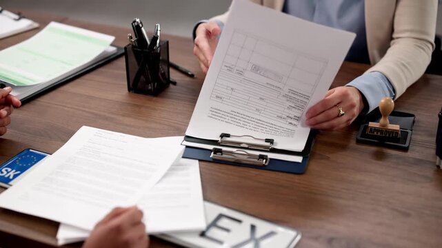 Woman Registering Her First Car