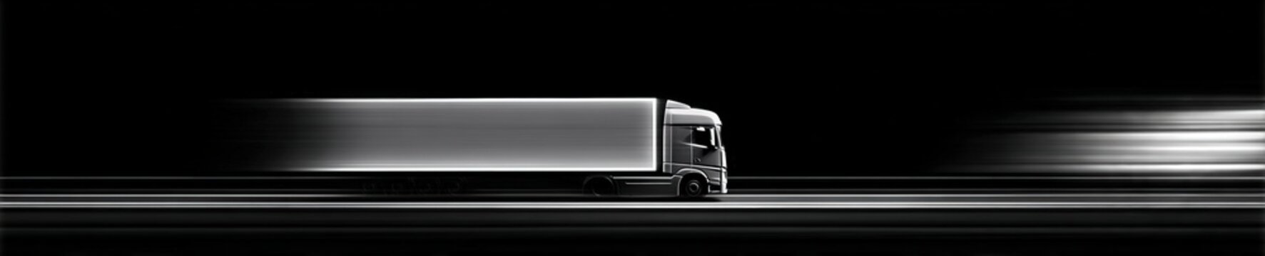 Fast moving truck delivering goods speed concept