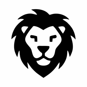 Lion head icon representing strength power leadership and brave mascot logo