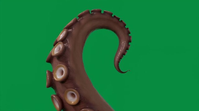Octopus Tentacle on Green Screen Moving and Curling