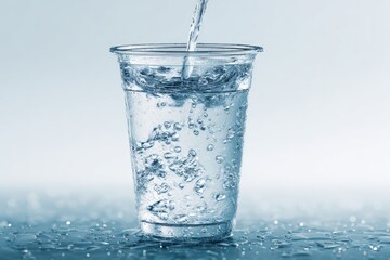 Sustainable lifestyle metaphor with fresh tap water