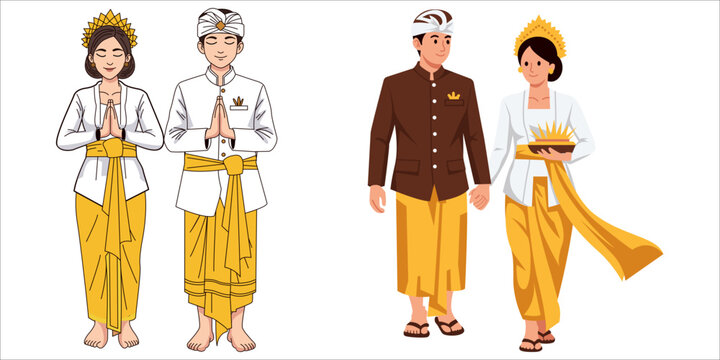 Balinese Couple Praying in Nyepi Day