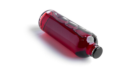 Cherry alcoholic drink in a bottle isolated on a white background. High quality photo