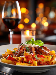 Gourmet Penne Pasta with Wine &ndash; Generative AI