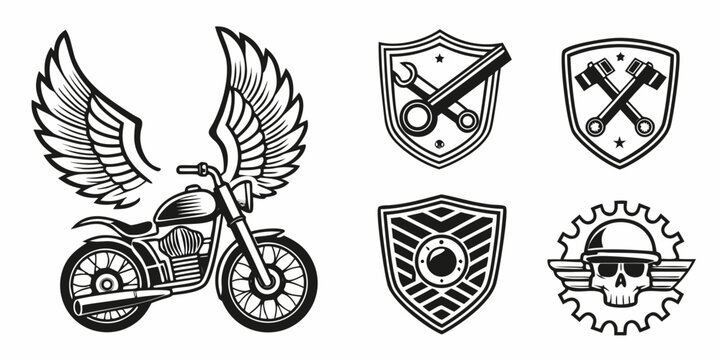 A collection of various military insignias and symbols representing different branches and units. Vector