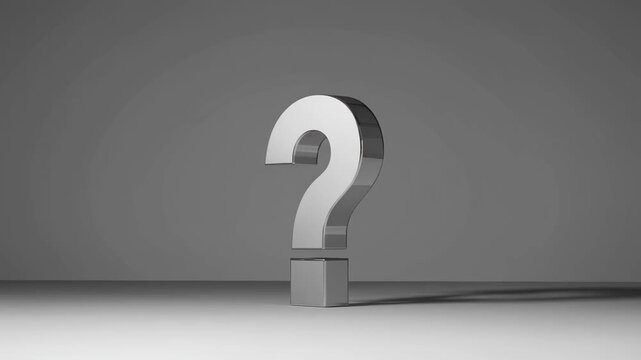 Silver Question Mark Icon FAQ Concept