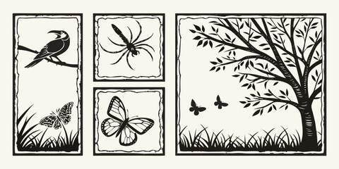A detailed illustration of various types of butterflies and moths Vector © RABBY MIA
