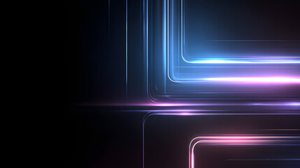 Abstract neon light lines on dark background