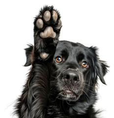 PNG Black dog paw up mammal animal puppy.
