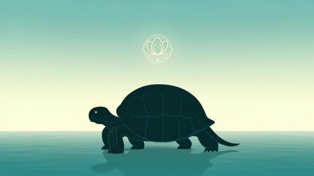 Elegant Digital Illustration of Lord Vishnu s Kurma Avatar Churning the Ocean with a Tortoise in a Mythological Scene