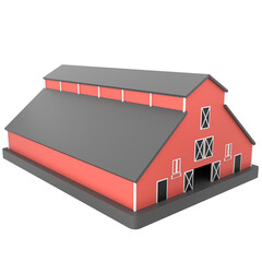 Barn House 3D Illustration