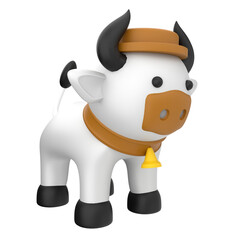 Cow 3D Illustration