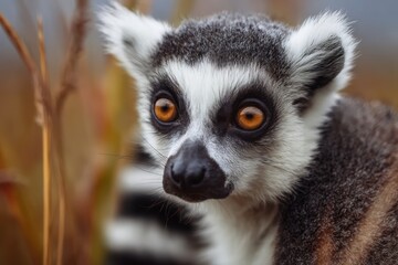 Fototapeta premium Graceful Lemur Catta portrait in Madagascar sun