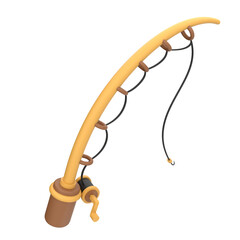 Fishing Rod 3D Illustration