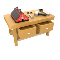 Crafting Table 3D Illustration