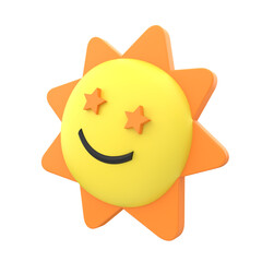 Sun with Smile 3D Illustration