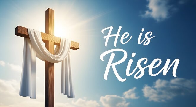 Easter resurrection hope he is risen cross christian symbolism