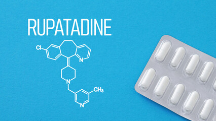 Rupatadine antihistamine tablets for allergy treatment, seasonal allergic rhinitis and urticaria concept, medication pills, healthcare and pharmaceutical therapy