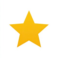 Obraz premium A bright yellow, five-pointed star floats against a clean, white background