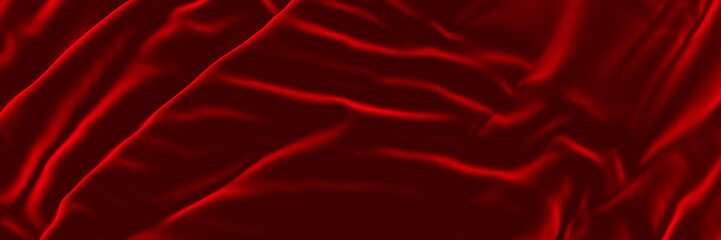 Abstract red wave background. Wavy cloth