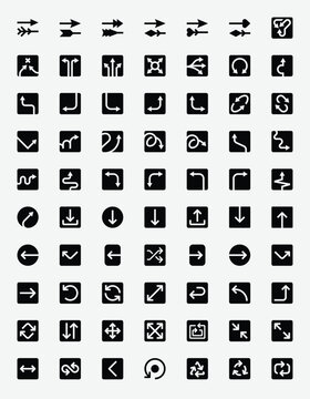 User Interface Arrows Solid Icon Set