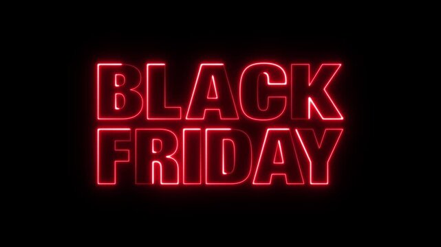 Neon Glowing Colorful black Friday animation. Black Friday text motion. Marketing for sale promotion 4k video footage.