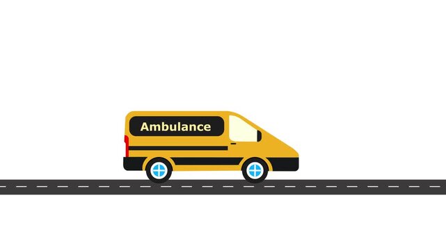 Ambulance icon animation. Monochrome element from medical services collection.