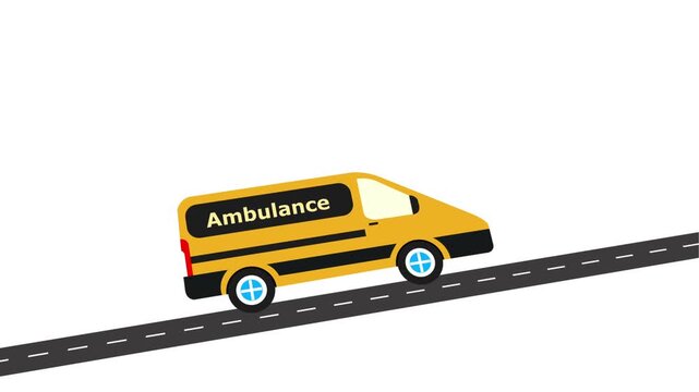 Ambulance icon animation. Monochrome element from medical services collection.